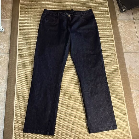 Mel & Lisa Black Denim Straight Leg Jeans Sz 12 - Picture 1 of 9